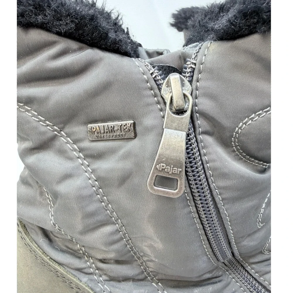 Pajar Canada Womens Gray Waterproof Winter Boots Vibram Arctic Grip Fits 8-8.5